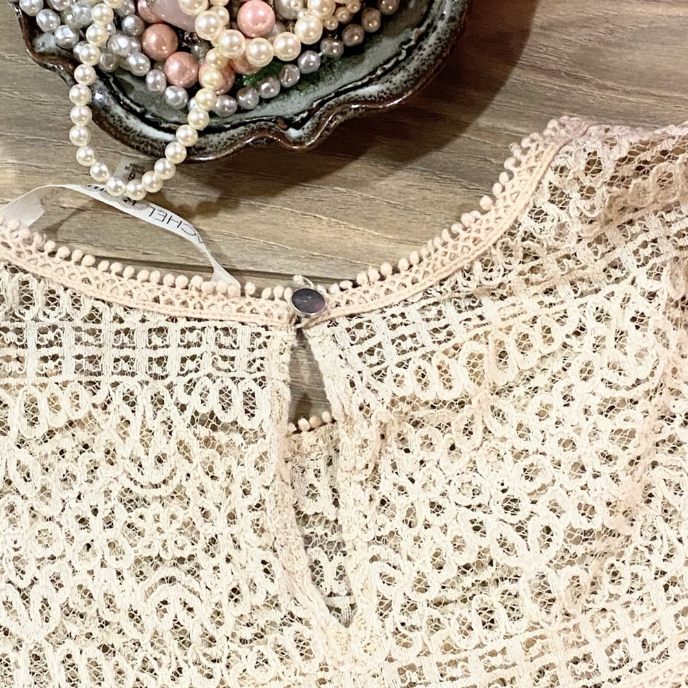 RACHAEL Rachael Roy Cream Lace Long Sleeve Blouse - Picture 6 of 13
